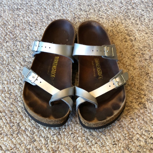 Birkenstock Shoes - Birkenstock silver Mayari strappy sandals 37 6.5-7